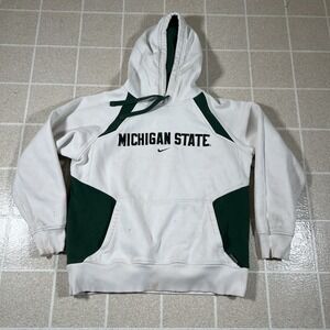 Vintage Y2K Nike Team Michigan State Center Check Swoosh Pullover Hoodie Size M